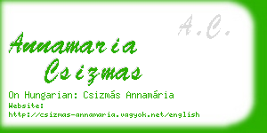 annamaria csizmas business card